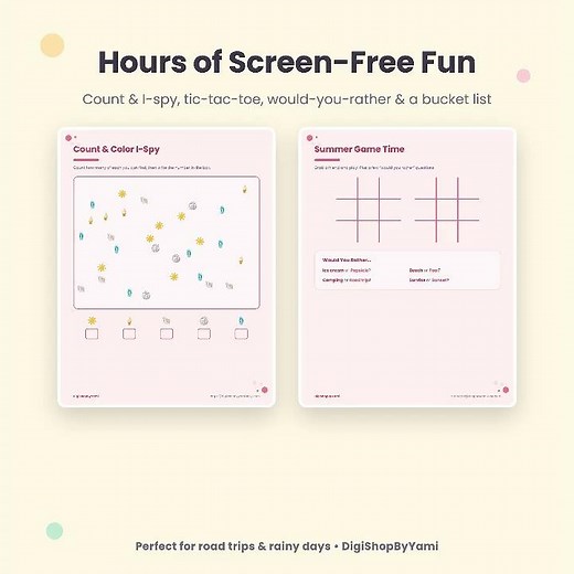 Summer Activity Pack for Kids ☀️ Printable Boredom Buster (Puzzles, Coloring & Games!)