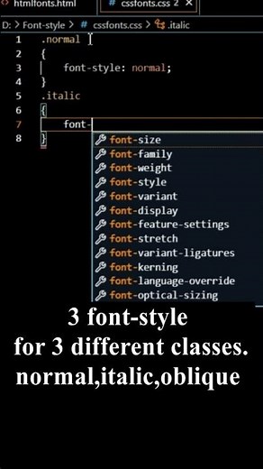 Font-style property in CSS