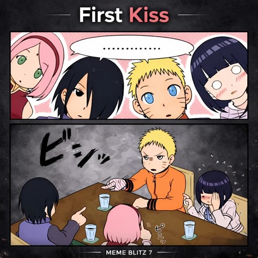That moment when the squad remembers Naruto’s first kiss… 😭😂