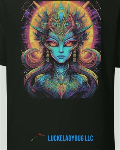 Vivid And Galactic: Psychedelic Space Alien T-Shirt