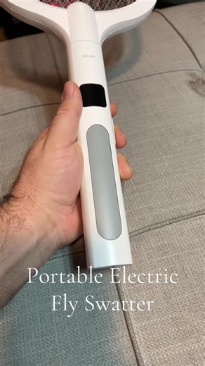 Portable Electric Fly Swatter, 2 IN 1 Bug Zapper, 3400V High Voltage Fly Trap，1200mAh Battery USB-C Rechargeable,3-Layer Safety, Indoor & Outdoor Use