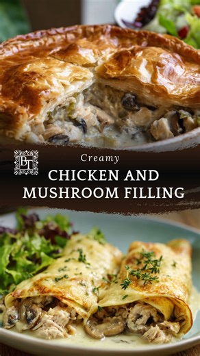 Chicken and Mushroom Savoury Filling Want the recipe? Ask in comments - This creamy filling of chicken, leek, and mushrooms works perfectly for a family pie, individual pies, or rolled in savoury pancakes and baked until bubbling and golden. Prepare it ahead, freeze in portions, or just place it straight into a pie dish. It’s a true “cook once, eat twice’ recipe. #becstable #cookidooguided #savoury #chickendinner #dinnerideas | Bec's Table: Chef, Teacher, Thermomix sales