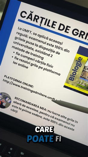 La UMFT, antrenamentul pe grile e simplu: rezolvi grilele de pe platforma online a UMFT sau din cărțile de grile puse la dispoziție de universitate. 💡 Pro tip: nu lucra alte grile, fiindcă nu te vor ajuta suplimentar așa cum crezi. Axează-te doar pe grilele din cărți sau de pe platformă, fiindcă nu vei primi grile la prima vedere. | MedInsider
