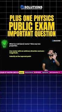 Plus One Public Exam 2026 Physics Important Questions | MS SOLUTIONS