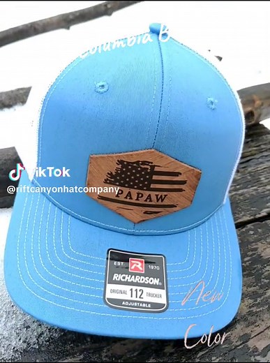 Custom Columbia Blue American Hats for Papaw | USA Gift Ideas