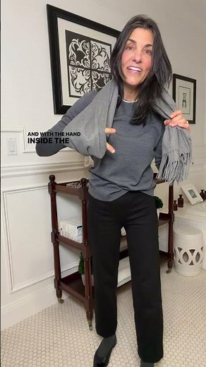 An easy and chic way to style your oblong scarf