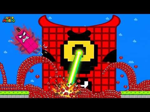 Number 1-9999 vs the Giant Biggest Evil Blocks Maze Level Up | Game Animation