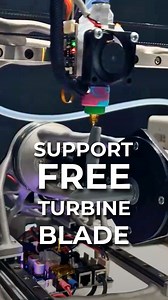 2.5K views · 657 reactions | ⚙️A support-free turbine blade, produced using multi-axis additive manufacturing. ⚙️ This mini turbine blade was printed on a 5-axis system using multi-axis toolpaths to fabricate complex geometries without support structures. Enabled by a unified software platform, the process highlights how multi-axis AM can increase design freedom while reducing post-processing. Video credit: Aibuildx | 3Dnatives | Facebook