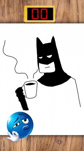How to Draw Batman in 40 Sec 😳 #batmandrawing
