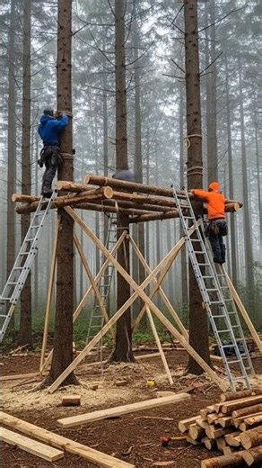 Building an Amazing Treehouse in the Forest 🌲 | Survival Shelter Build #Treehouse #SurvivalBuild