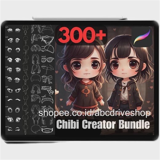 300+ Procreate Chibi Character Creator | Cute Chibi Avatar Maker | Anime Chibi PNG Elements | Digital Download - Etsy
