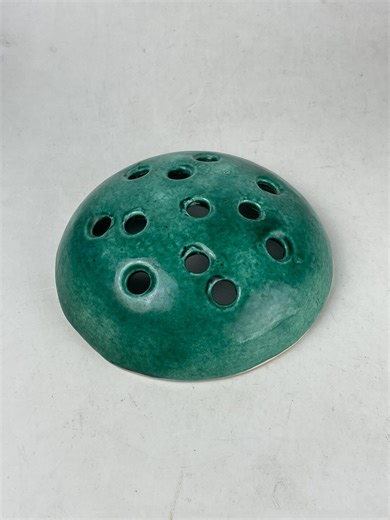 Vintage Pottery Flower Frog, Taper Candle Holder Ceramic 4-7/16” Green Colonial Candle Co - Etsy