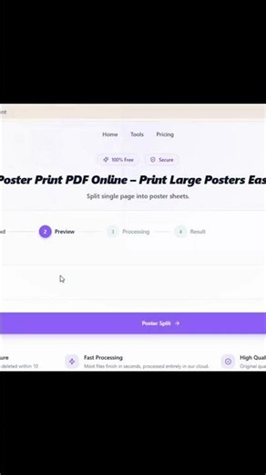 How to Split Poster PDF Online Free | VelaPDF Poster Split Tool