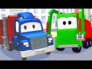 Carl Transform and the Garbage Truck in Car City | Cars & Trucks construction cartoon for kids