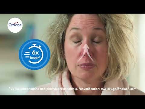 Otrivine Blocked Nose Relief 15" Learn: Helps unblock your nose 6x faster* than decongestant tablets