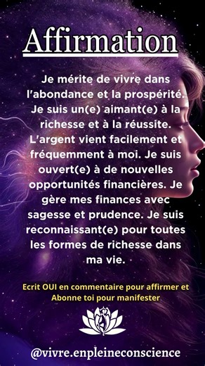 AFFIRMATION POSITIVE DU JOUR #manifestation #methodevibraction #motivation