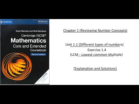 Chapter 1 | Exercise 1.4 (LCM) | IGCSE Mathematics by Karen Morrison and Nick Hamshaw |