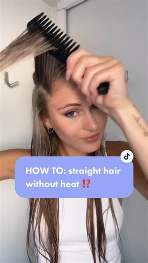 Pt 1 | STIJL HAAR ZONDER HITTE ⁉️😱 #heatless #hairtutorial #straighthair #fy #fyp #dutch #blond #twooptions