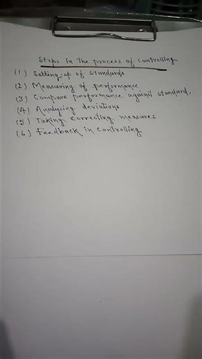Steps in controlling Process. Class -XII Com.