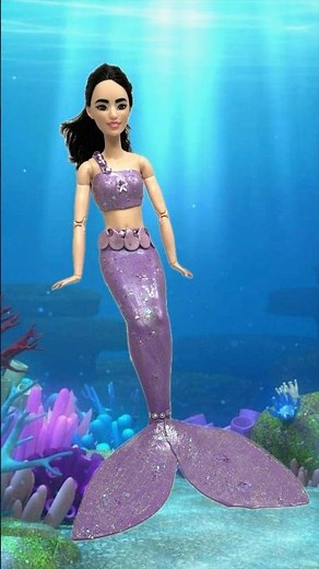 Clay DIY Barbie Lilac Magic Mermaid #barbie #claycrafts #doll #mermaid