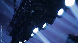 Concert spotlights on the move. Backstage, behind the scenes.