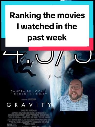 Time once again to rank all the movies I watched last week. #movie #ranking #christmas #movieranking #gravity