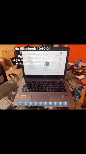 Usama Shahbuddin Kalepeerzade on Instagram: "Hp Elitebook 1040 G1 Core i7 4th Generation 8gb ddr-4 ram 256gb nvme ssd 4gb Intel Uhd Graphics 14.1 inches fhd Led Screen Wifi, Bluetooth, webcam Backlight keyboard ⌨️ Min 3hrs Battery 🔋 Original Adapter With 3 months of Service Warranty @ 16,500/- Only #comptech_systems_bgm #laptopforstudents #usedlaptop #laptop #delllatitude #hplaptopforsale #Belgaum #karnataka #maharashtra #india"