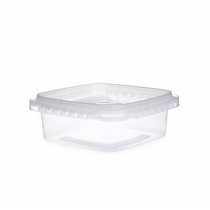 8 oz Clear PP Plastic Square Snap-Lock Containers (Tamper-Evident Lid) - 2332T41