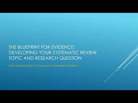 Getting Started with Systematic Reviews: Developing the Topic and Research Questions