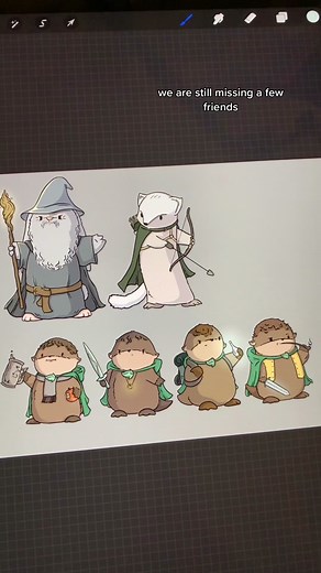 Illustrations of Red Panda and Fox Characters from LOTR