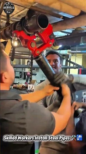 Professional Pipe Threading Installation Process 🔧⚙️ #Plumbing #Construction #USA