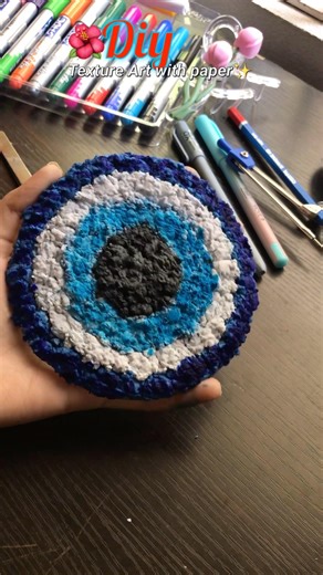DIY Texture Art using paper #diy #viral #evileye