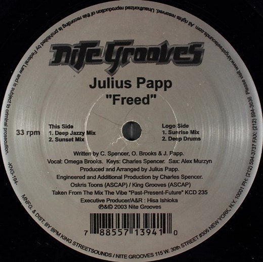 Track Of The Day ➡️➡️➡️ Julius Papp : " Freed " ( Deep Jazzy Mix ) . 💘💘💘 . 2003 . | Let there be HOUSEmusic
