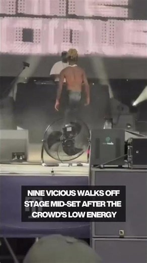 Nine Vicious walks off stage mid-set after the crowd's low energy
