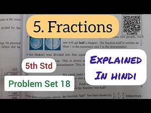5th Std - Mathematics - Chapter 5 Fractions problem set 18 solved and explained in hindi - Class 5