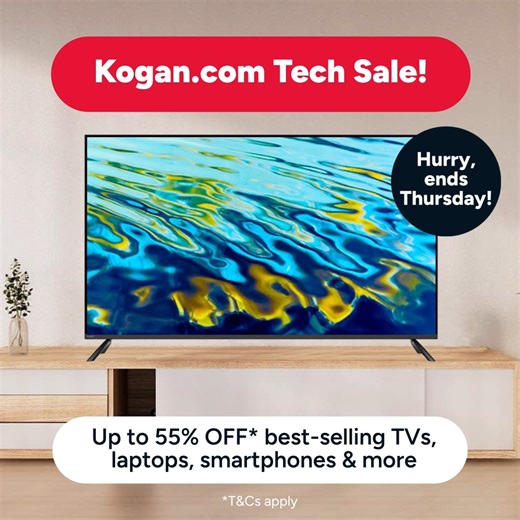 10K views · 5 comments | Get the best tech for less. Up to 55% OFF laptops, tablets, smart home & more! Hurry, ends Thursday - click or you'll miss it! Shop Now via: https://www.kogan.com/au/c/tech-sale/ #Kogan #Sale #Tech #TechForLess #ClickinAwesome | Kogan.com | Facebook