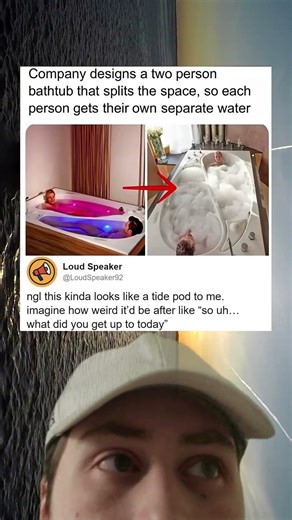 This Tub Is Split For Awkward Individual Bathing Zones