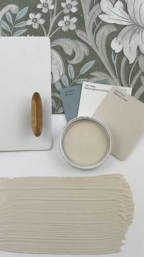 Loralee AhMu on Instagram: "Sherwin Williams’ Natural Linen is a popular color because its warm, neutral tones works well with a variety of design styles. The color’s soft, subtle hue also adds warmth and depth to a room without overpowering other design elements. Additionally, Natural Linen is a timeless color that pairs well with a wide range of furnishings and decor, making it a versatile choice for homeowners looking to create a welcoming and cohesive space. ✨Have you tried SW Natural Linen 