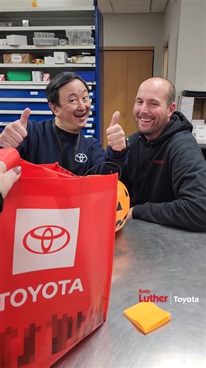 We take trick-or-treating seriously and we believe in going big for Halloween! 🎃 That's why we've ensured there's a delicious candy stash in just about every department! Consider this our commitment to excellent customer service... and excellent sugar rushes. 👍 Happy Halloween!🍭🍬 #halloween2025 #RudyLutherToyota #Toyota #treats #Dealership | Rudy Luther Toyota