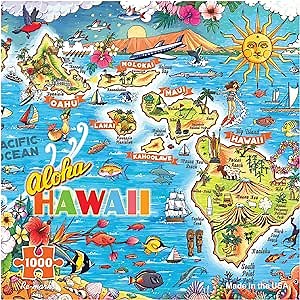 Re-marks Aloha Hawaii 1,000-Piece Jigsaw Puzzle for All Ages