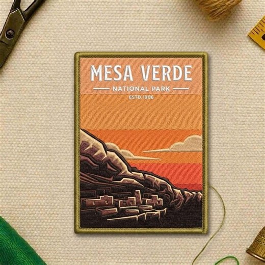 Mesa Verde National Park Embroidered Patch Vintage Desert Canyon Travel Adventure Badge - Etsy