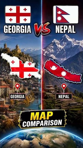 Georgia vs Nepal 🇬🇪🇳🇵 | Map Comparison | Which Country is Bigger?