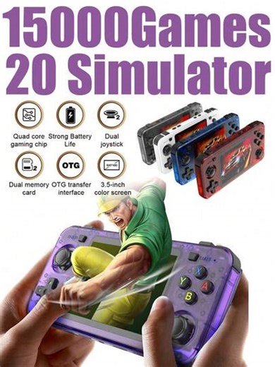 1pc Classic Handheld Game Console With 3.5" IPS HD Screen, Built-In 20 Emulators, 15,000+ Games, Dual Joysticks, Retro PSP/Arcade Style, Open-Source Vintage Linux System, Portable Gaming Device For Holidays | SHEIN