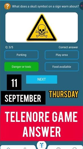 11 September telenore today Answer || Telenore today game 11 September|| telenore today Question