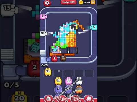 Pixel Flow level 1100 Solution Walkthrough