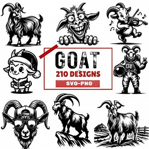 210 Goat Designs Bundle | Goat Svg, Cute and Majestic Goat Clipart Collection | PNG SVG Files for Digital Art, Stickers, Farm Decor - Etsy