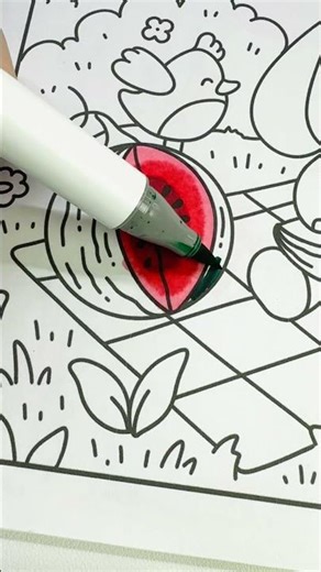 How to color a watermelon with alcohol markers! #minitutorial #coloringtutorial #coloringwithmarkers