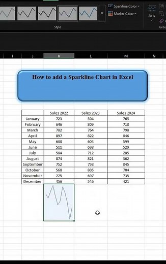How to add a Sparkline Chart in Excel 📉🎓😁