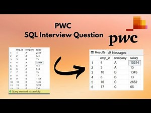 SQL Interview Question | PWC | Series 02