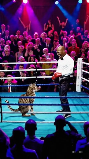 cat boxing meme AI